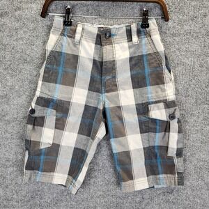 Tony Hawk Shorts Boys 8 Plaid Cargo Adjustable Waist Pockets Skateboard Skate